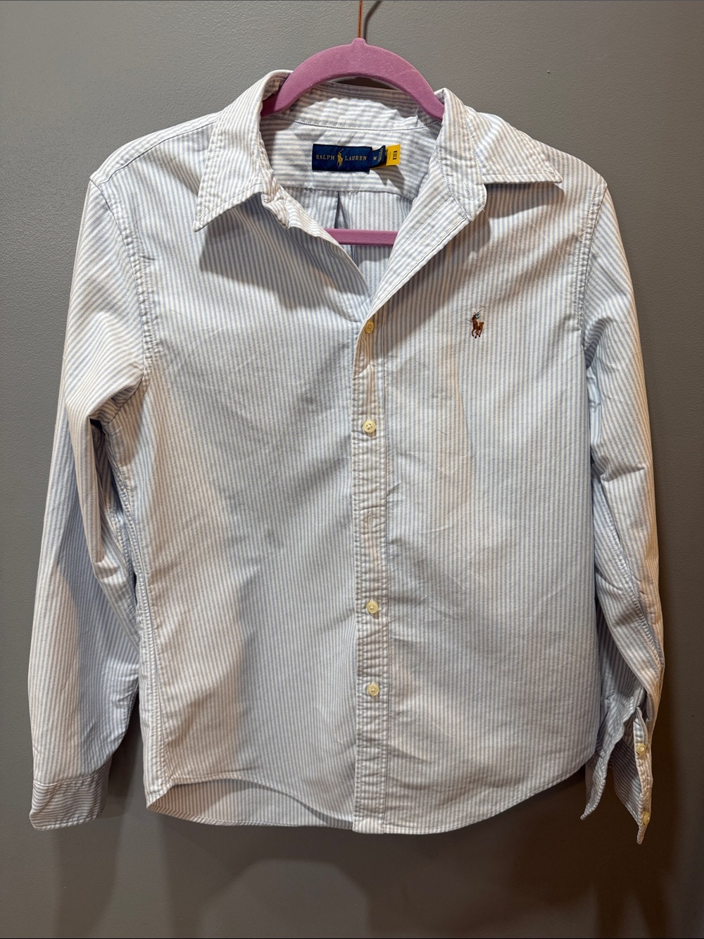 Polo by Ralph Lauren Blue & White Striped Button-Down Shirt